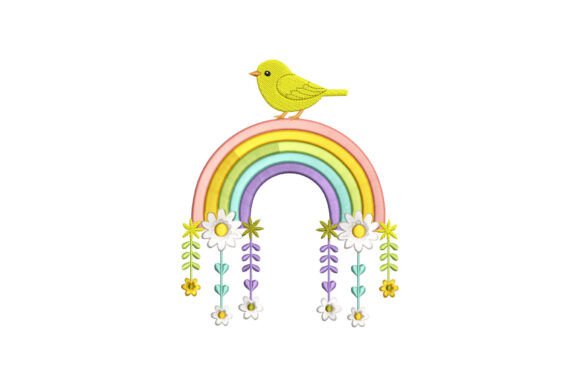Bird with Rainbow: A Craft Fair Embroidery Review