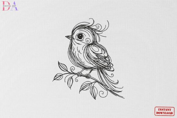 Cute Bird Sketch Nature Animal Art Review