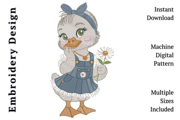 Cute Duck Baby Girl with Daisy: Embroidery Review