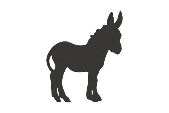 Donkey Silhouette: Elegant Farm Animal Embroidery