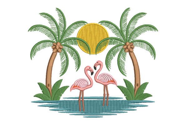 Flamingo Tropical Sunset: An Embroidery Review