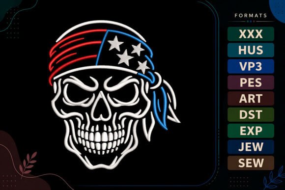 Patriotic Skull 4th of July: An Embroidery Seller Review