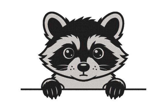 Peeking Raccoon: A Charming Addition to Embroidery
