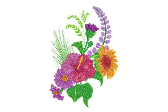 Tropical Flower Bouquet: An Embroidery Design Review