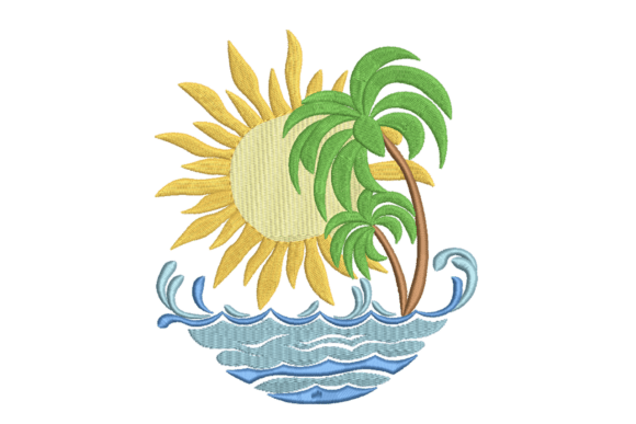 Tropical Sun Palm Island: Embroidery Design Review
